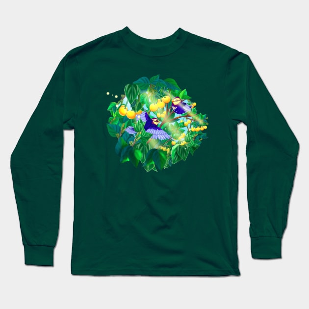 Full bloom | Summer birds Long Sleeve T-Shirt by hisameartwork